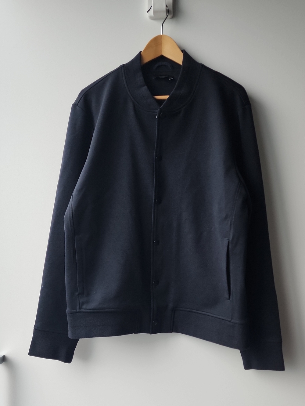 Vince Jersey Snap Button Up Bomber Jacket